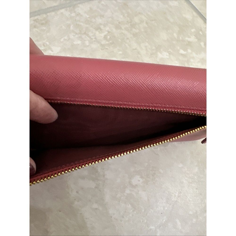 PRADA Saffiano Leather Long Continental Wallet Pink Gold Tone Hardware - Picture 13 of 15
